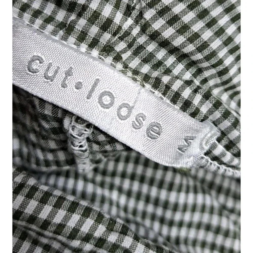 CUT LOOSE Stonewall Top Women Size M Check Crinkle Tencel Cowl Neck Pullover - Picture 4 of 7